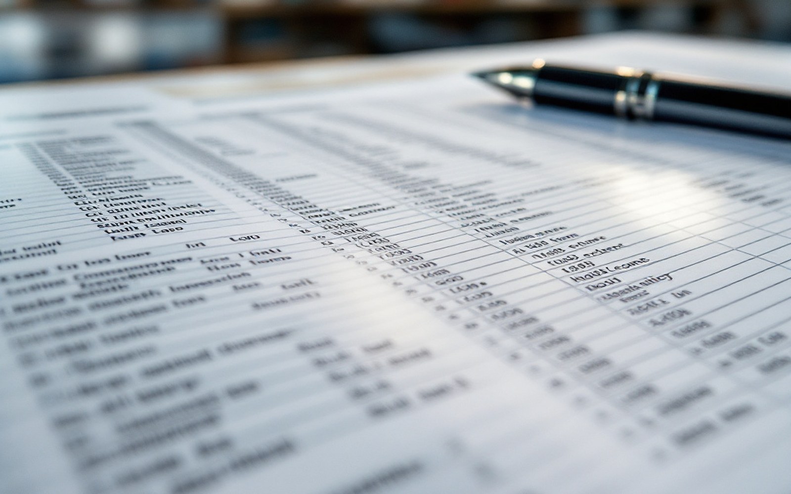 A spreadsheet of indicator columns printed and annotated